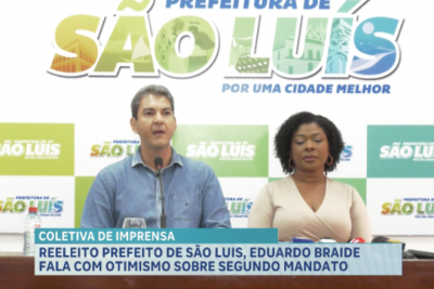 Prefeito Eduardo Braide agradece eleitores e reafirma compromisso em coletiva pós-reeleição